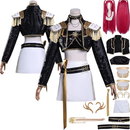 Tjlmomo Mira Cosplay Kostüm Upgraded Uniform Anime K-Kpop D-Demon H-Hunters Cosplay Outfits mit Perücke Rolle Zoey Rumi Uniform Verkleidung Anzug Halloween Karneval Party Kleidung Set für Frauen von Tjlmomo