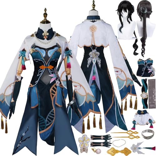 Tjlmomo Ruan Mei Cosplay Kostüm Anime Honkai Star Rail Cosplay Outfits mit Perücke Uniform Halskette Kopfschmuck Verkleidung Anzug Halloween Karneval Party Kleidung Zubehör Komplettset für Mädchen Tjlmomo Ruan Mei Cosplay Kostüm Anime Honkai Star Rail Cosplay Outfits mit Perücke Uniform Halskette Kopfschmuck Verkleidung Anzug Halloween Karneval Party Kleidung Zubehör Komplettset für Mädchen von Tjlmomo
