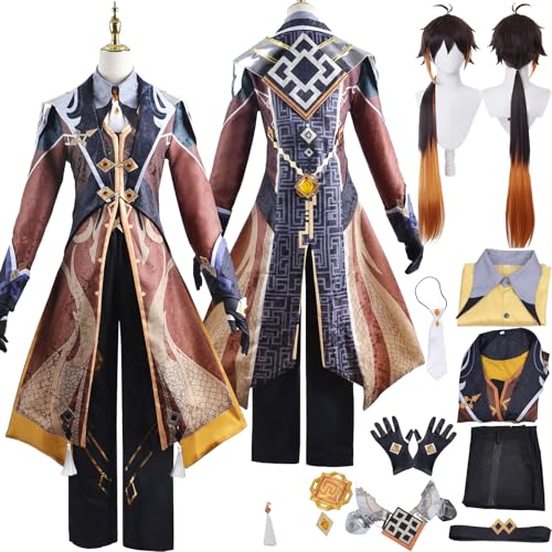 Tjlmomo Zhongli Cosplay Uniform Kostüm Anime Honkai Star Rail Cosplay Outfits mit Jacke Hose Rock Verkleidung Anzug Halloween Karneval Party Kleidung Zubehör Komplettset für Männer Tjlmomo Zhongli Cosplay Uniform Kostüm Anime Honkai Star Rail Cosplay Outfits mit Jacke Hose Rock Verkleidung Anzug Halloween Karneval Party Kleidung Zubehör Komplettset für Männer von Tjlmomo
