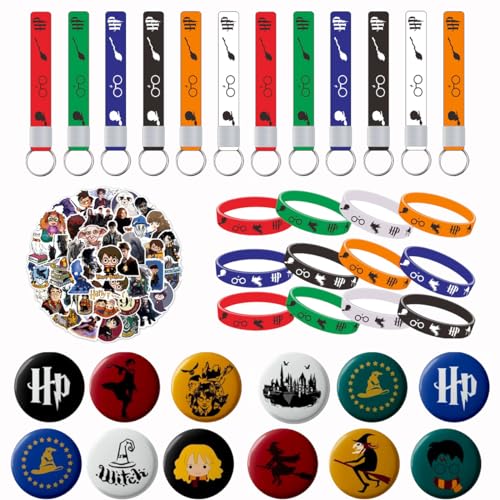 Tkcumwcz Geburtstag Mitgebsel Kinder Harry, Kindergeburtstag Mitgebsel Set, Potter Mitgebsel Geschenke Set für Jungen Mädchen mit 12 Silikonarmbänder, 12 Schlüsselanhänger, 12 Broschen, 50 Aufkleber Tkcumwcz Geburtstag Mitgebsel Kinder Harry, Kindergeburtstag Mitgebsel Set, Potter Mitgebsel Geschenke Set für Jungen Mädchen mit 12 Silikonarmbänder, 12 Schlüsselanhänger, 12 Broschen, 50 Aufkleber von Tkcumwcz