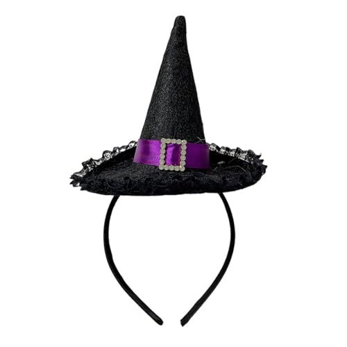 Halloween Pailletten Hexenhut Kopfschmuck Stirnband Rose Specter Fang Haarreif Haarstyling-Werkzeug Halloween Hexe Stirnband für Kinder von Tkidplw