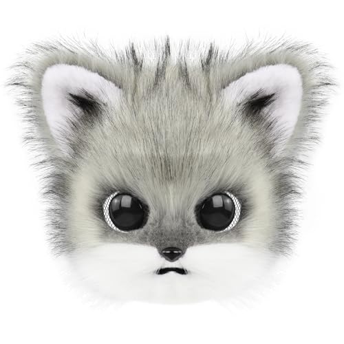Tkidplw Atmungsaktive Plüsch-Katzenmasken für Halloween, Cosplay, leichtes Kostümzubehör für Erwachsene und Kinderpartys, Plüsch-Katzenkopf von Tkidplw