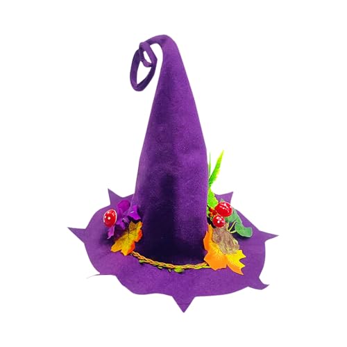 Tkidplw Halloween-Hexenhut mit Blättern für Kinder und Erwachsene, Party, Cosplay, Kostüm-Requisiten für Party, Halloween von Tkidplw