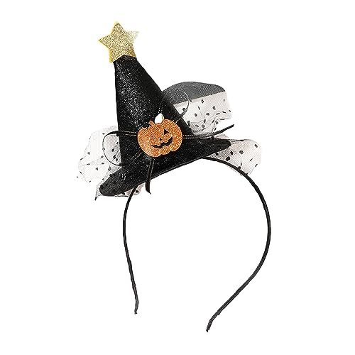 Tkidplw Halloween Pailletten Hexenhut Kopfschmuck Stirnband Spiderling Kürbis Fang Haarreifen Haarstyling Werkzeug Halloween Zubehör von Tkidplw