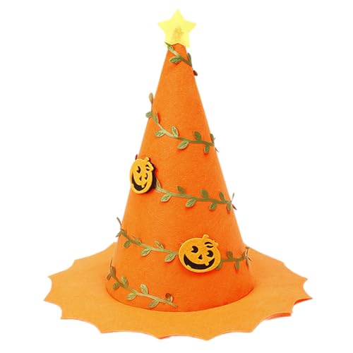 Tkidplw Halloween-Party, Hexenhut, Totenkopf, Schleife, spitzer Hut, Cosplay-Zubehör, einzigartiger Hexenparty-Zaubererhut von Tkidplw