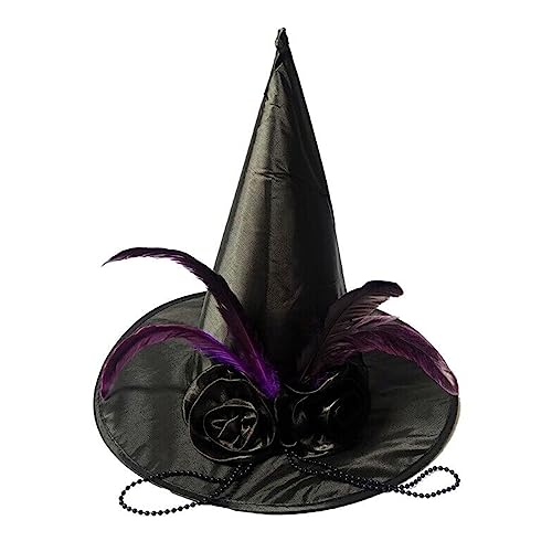 Tkidplw Hexenhüte Halloween Kostüm Zubehör für Halloween Party Dekorationen Hut mit elegantem Samt für Maskerade Damen Hexenhut Tkidplw Hexenhüte Halloween Kostüm Zubehör für Halloween Party Dekorationen Hut mit elegantem Samt für Maskerade Damen Hexenhut von Tkidplw