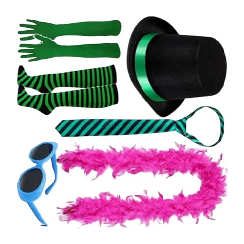 Tkidplw Hochwertiges Stoff-Cosplay-Zubehör-Set mit Hut, Handschuhen, Brille, pelziger Brosche für Anime-Enthusiasten, Halloween, stilvolle Halloween-Rollenspielausrüstung Tkidplw Hochwertiges Stoff-Cosplay-Zubehör-Set mit Hut, Handschuhen, Brille, pelziger Brosche für Anime-Enthusiasten, Halloween, stilvolle Halloween-Rollenspielausrüstung von Tkidplw