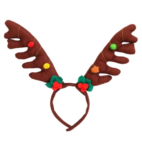 Tkidplw Leichtes Stoff-Haarband mit Hirschgeweih für Weihnachten, Halloween, Geburtstage, Feiern, Unisex-Kostüm-Accessoire, weiches Hirschgeweih, Haar-Accessoire von Tkidplw