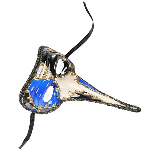 Tkidplw Maskerade Halbgesichtsabdeckung für Damen und Herren, Halloween, lange Nase, Augenmaske mit langer Nase, verstellbarer Riemen von Tkidplw