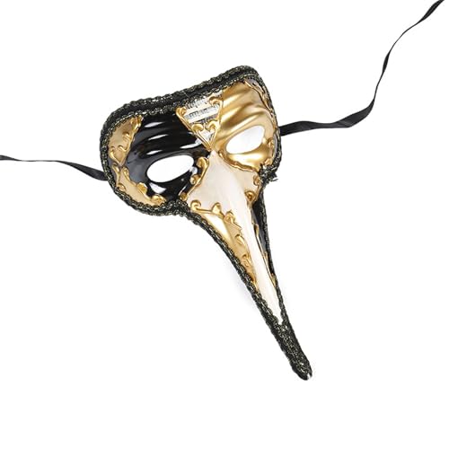Tkidplw Maskerade Halbgesichtsabdeckung für Damen und Herren, Halloween, lange Nase, Augenmaske mit langer Nase, verstellbarer Riemen von Tkidplw