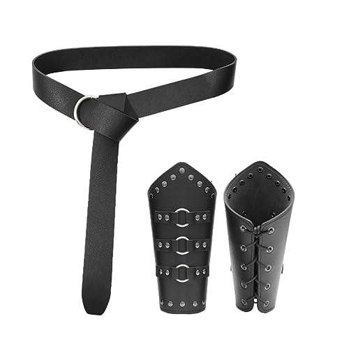 Tkidplw Mittelalterliches Ritter-Kostüm, Schnür-Armschienen, Ledergürtel, Frosch, Halloween, Party, Cosplay, Requisiten, mittelalterliches Ritterkostüm Tkidplw Mittelalterliches Ritter-Kostüm, Schnür-Armschienen, Ledergürtel, Frosch, Halloween, Party, Cosplay, Requisiten, mittelalterliches Ritterkostüm von Tkidplw