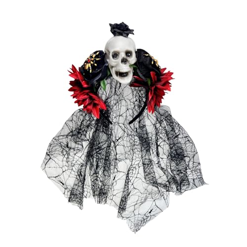 Tkidplw Zarte Totenkopf-Rose, Spinnennetz, Spitzen-Haar-Accessoire für Halloween, Kostümpartys, Punk-Events und Rollenspiele, dramatischer Spinnennetz-Kopfschmuck für Rollenspiele Tkidplw Zarte Totenkopf-Rose, Spinnennetz, Spitzen-Haar-Accessoire für Halloween, Kostümpartys, Punk-Events und Rollenspiele, dramatischer Spinnennetz-Kopfschmuck für Rollenspiele von Tkidplw