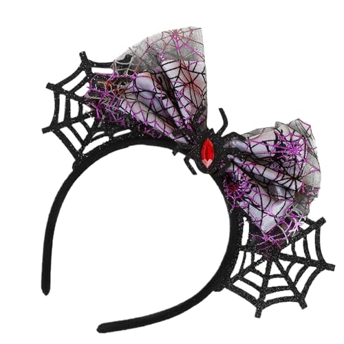 Tkidplw Zarte und geheimnisvolle Halloween-Kopfbedeckung mit Spinnen und Schmetterling, Kostümzubehör, festliches Stirnband, Schleifen, Kopfschmuck von Tkidplw