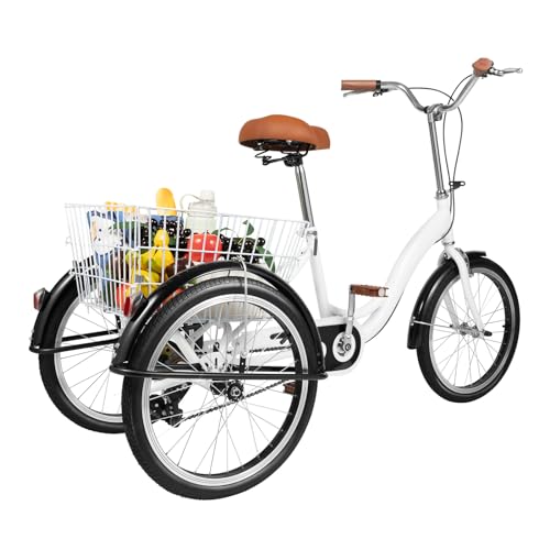 20 Zoll Dreirad für Erwachsene, 3 Räder EIN-Gang Adult Fahrrad Erwachsenendreirad Fahrrad Tricycle mit Einkaufskorb & Griff, Höhenverstellbar, Lastenfahrrad für Outdoor 20 Zoll Dreirad für Erwachsene, 3 Räder EIN-Gang Adult Fahrrad Erwachsenendreirad Fahrrad Tricycle mit Einkaufskorb & Griff, Höhenverstellbar, Lastenfahrrad für Outdoor von TkkMivcOC