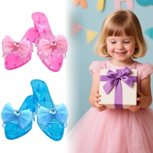 Prinzessinschuhe | Fairy Princess Dress Up Schuhe | Stellen Sie Sich Vor, Spielen Sie High Heels | Für Bühnenstücke, Maskeraden, Karnevale Und Schulveranstaltungen | 2 Farben | 18,5 * 6 * 4,5 Cm von Tktouci