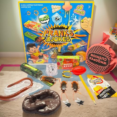 Streich Kit | Witze Spielbox | Streiche Pack Und Witzspielzeug | Praktische Witzespiele | Enthalten Whoopee -Kissen, Falsches Poo, Falsche Kakerlaken | Cooles Zeug Beängstigender Requisitensatz Streich Kit | Witze Spielbox | Streiche Pack Und Witzspielzeug | Praktische Witzespiele | Enthalten Whoopee -Kissen, Falsches Poo, Falsche Kakerlaken | Cooles Zeug Beängstigender Requisitensatz von Tktouci