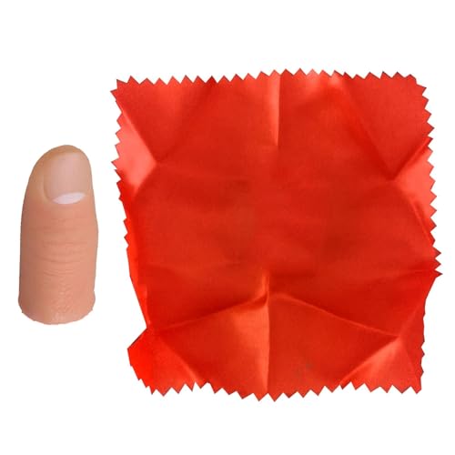 Tktouci Fake Finger Daumen | Zaubertrick Finger | Daumenprothese | Magische Requisiten Simulation Finger | Mit Roter Seide | Für Objekte Erscheinen Oder Verschwinden Lassen von Tktouci