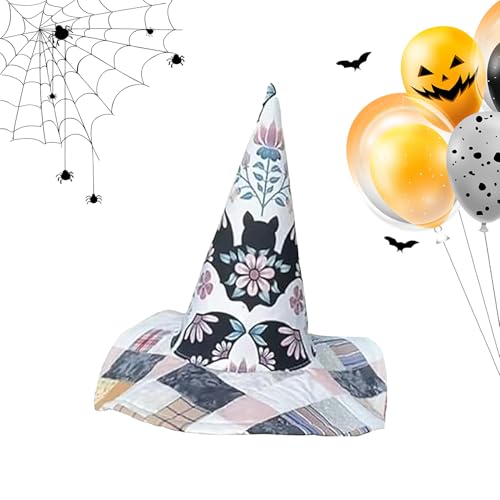 Tktouci Hexenhut, Volkskunst, Halloween, Hexenhut für Damen, Landschaft, Kopfbedeckung, Cosplay-Kostüm für Damen, Mädchen, Süßes oder Saures, Festival, Urlaub, Bühne, Veranstaltungen, Party, Karneval von Tktouci