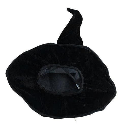 Tktouci Hexenhut - Halloween Schwarze Hexenhüte | Gebogener Spitzer Hexenhut | Schwarzes, Modisches, Faltbares Halloween-Kostüm Mit Breiter Krempe, Gebogener Hexenhut, Damen-Halloween-Party, Maskerade von Tktouci