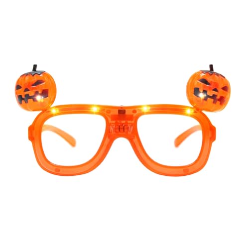 Tktouci LED-Brille,Halloween Party Brille | Partybrillen Neuheit Kürbis-Kostüm-Zubehör für Erwachsene Jugendliche Kinder Fest Feier Party von Tktouci