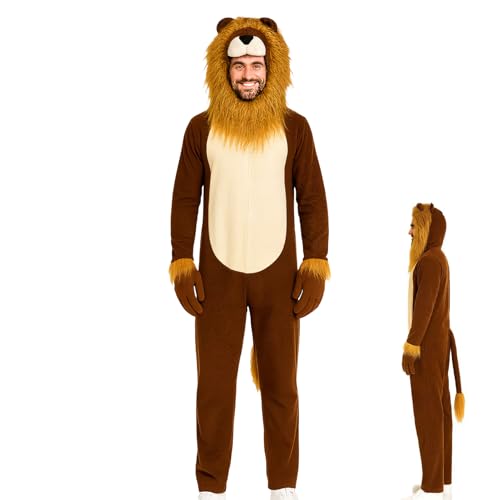 Tktouci Löwenkostüm Erwachsene,Löwen Verkleidung | Tierkostüm Damen Herren für Fest Bühne Karneval Tktouci Löwenkostüm Erwachsene,Löwen Verkleidung | Tierkostüm Damen Herren für Fest Bühne Karneval von Tktouci