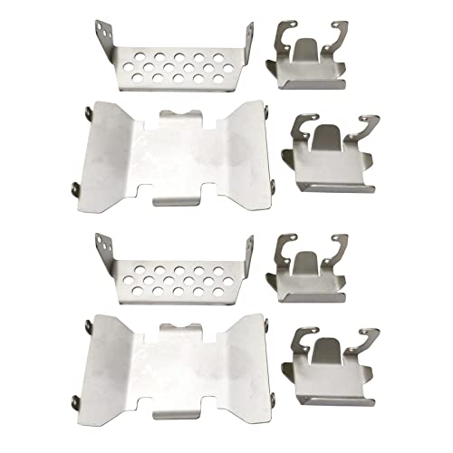 Tlily 2 x vordere Stoßstange aus Edelstahl unten + Achse + Schutzplatten für AXIal SCX10 II 90046 von Tlily