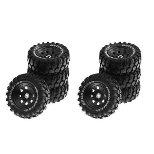 Tlily 8 Stück Reifen aus Gummi für 1,9 Zoll Metallfelgen für 1/10 RC Crawler TRX4 SCX10 D90 4103 90046 FR4 FMS NT4-Schwarz von Tlily