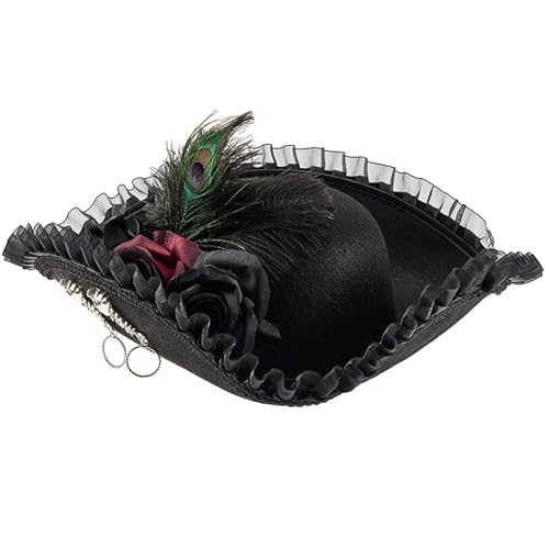 Historischer Kostüm Piratenhut Für Erwachsene Spitzenverkleidung Gefiederte Blumenkapatain Tricorn Für Maskerades Party Dressing Piratenkostüm Historischer Kostüm Piratenhut Für Erwachsene Spitzenverkleidung Gefiederte Blumenkapatain Tricorn Für Maskerades Party Dressing Piratenkostüm von Tmboryuu