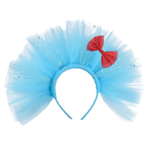 Tmboryuu Blue Tulle Stirnband Seuss Kostüm Haarband Für Halloween Cosplay Und Buchmotivfeier Roleplay Kopfbedeckung von Tmboryuu