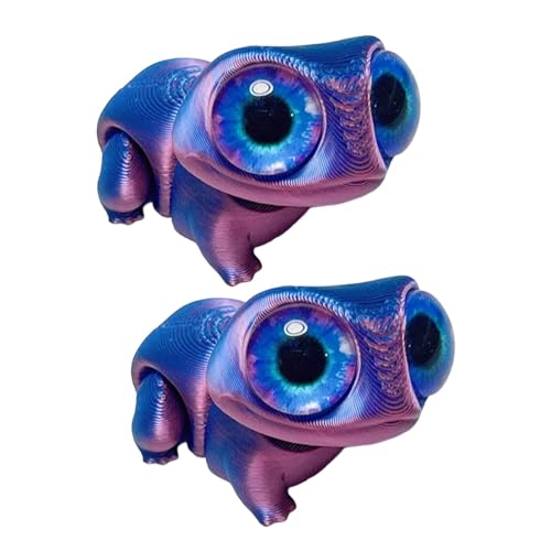 Tmboryuu Drucken Frösche Statue Mehrere Positionen Zeigen Gelenke Bewegliche Big Eye Animal Figur Dekoration Movierbares Froschmodell von Tmboryuu