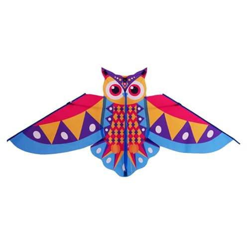 Tmboryuu Owl Kites Für Kinder Outdoor Aktivitäten Farbenfrohes Hellfarbenes Design Starker Winde Faser Glas Rahmen Einfache Baugruppe Faltbare Reisespielzeug Langlebige Outdoor Drachen Für Kinder von Tmboryuu