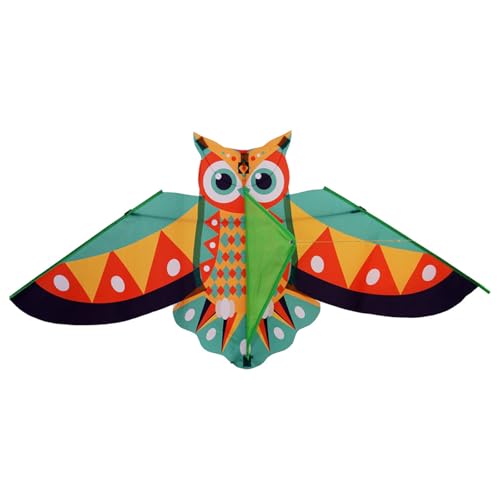 Tmboryuu Owl Kites Für Kinder Outdoor Aktivitäten Farbenfrohes Hellfarbenes Design Starker Winde Faser Glas Rahmen Einfache Baugruppe Faltbare Reisespielzeug Langlebige Outdoor Drachen Für Kinder von Tmboryuu