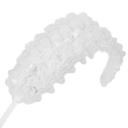 Tmboryuu Rosette Girl Ruffen Kopfbedeckungsspitzen Trimm Cosplay Flouncing Headwear Französisch Maid Kopfstückbögen Stirnbänder von Tmboryuu