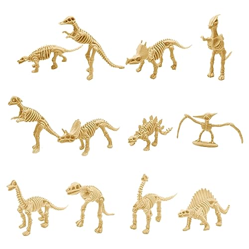 12-teilige Dinosaurier-Skelette, verschiedene Dinosaurier--Spielzeugfiguren, Dino-, pädagogisches Geschenk für Wissenschaftsspiele, Dino-Sand-Party-Dekorationen Kunst Und Handwerk (C, One Size) von Tmianya