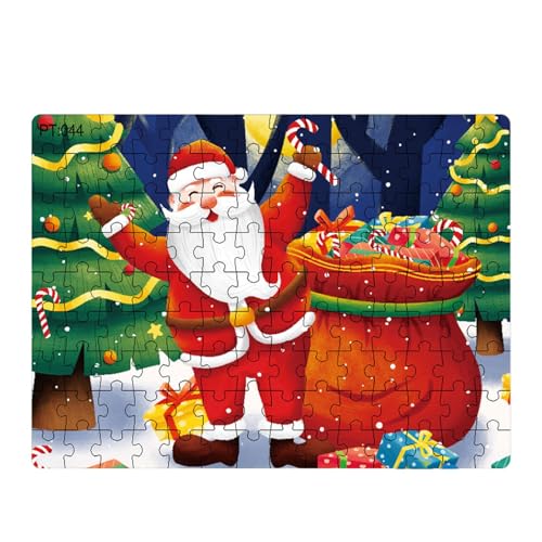 Tmianya Puzzle verdicktem Papier, Weihnachtsmann, 126 Puzzleteile für Kinder zum Zusammenstellen von Geschenken XQQ0222 (H, One Size) von Tmianya