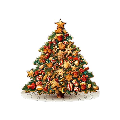 Tmianya Unregelmäßig geformtes Weihnachtsbaum-Puzzlespielzeug Holz in Tierform Holz 1783Jhir (A, One Size) von Tmianya