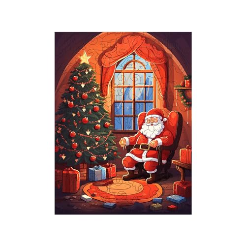 Tmianya Weihnachtsbaum-Holzpuzzle, Holzpuzzle- für Kinder, Weihnachtsdekoration, Weihnachtsparty-Spiel 1929Jhir (A, One Size) von Tmianya