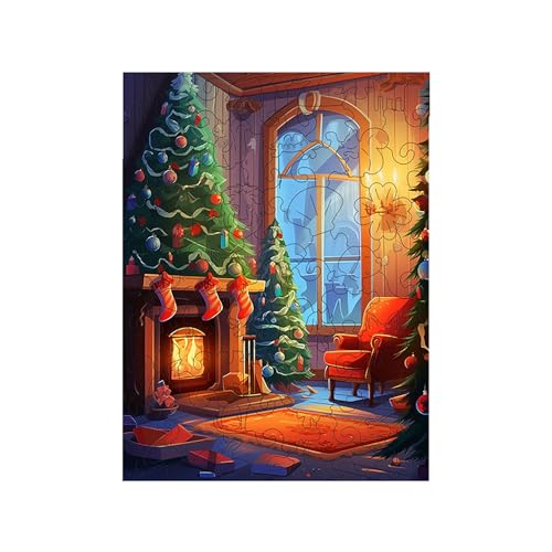 Tmianya Weihnachtsbaum-Holzpuzzle, pädagogisches Holzpuzzle- für Kinder, Weihnachtsatmosphäre, Dekoration, Weihnachtsparty-Spiel 1932Jhir (A, One Size) von Tmianya
