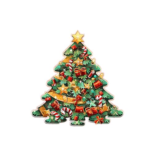 Tmianya Weihnachtsbaum-Tierpuzzle, pädagogisches Holzblock- für Kinder, Weihnachtsatmosphäre, Dekoration 1777Jhir (A, One Size) von Tmianya