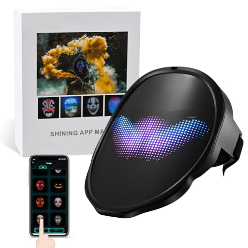 Tnamdan Led masken Led mask Leuchtmaske mit Wireless App Control,45 Animationen,70 Bilder, DIY-Muster/Texte, karneval maske für Partys und Videoaufnahmen smart games masken Gruselige Leuchtmasken Tnamdan Led masken Led mask Leuchtmaske mit Wireless App Control,45 Animationen,70 Bilder, DIY-Muster/Texte, karneval maske für Partys und Videoaufnahmen smart games masken Gruselige Leuchtmasken von Tnamdan