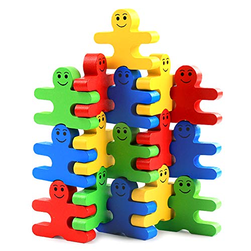 16 Teile/Satz Holz Balancing Block Spielzeug, Cartoon Charakter Interlock Balance Stapeln Spiel Intelligenz Entwicklung Spiel Spielzeug für Kinder Kinder Baby von Tnfeeon