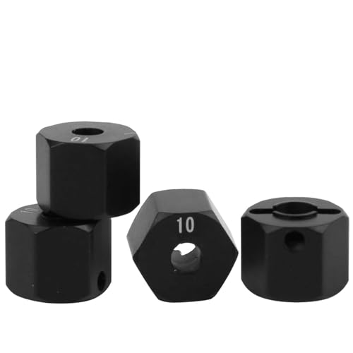 CNC-gefräster Sechs-Kant-Radball für Crawler SCX10 90046 90047 RR10, verschleißfest, 4 Stück für RC Autoliebhaber (10 mm) von Tnfeeon