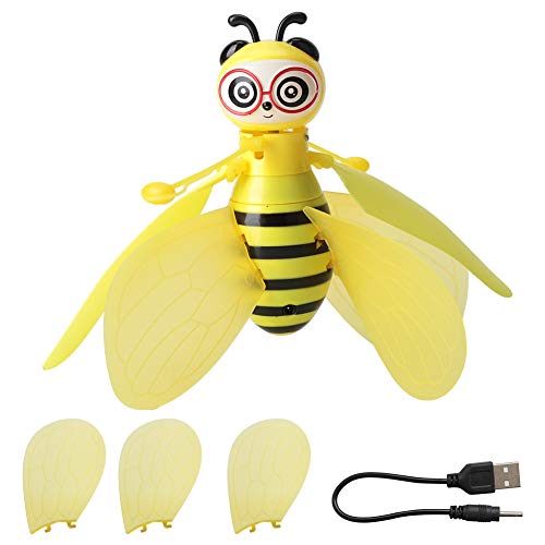 Fliegende Biene Spielzeug, RC Infrarot Induktions Drohne Hubschrauber mit Shinning LED Licht Handgesteuertes Spielzeug für Jungen Mädchen von Tnfeeon
