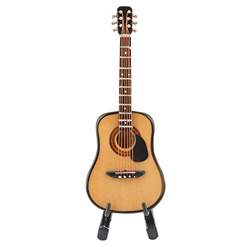 Miniatur-Gitarrenmodell aus Holz, Mini-Musikornamente, handgefertigte Mini-Ornamente, Heimdekoration (10 cm) von Tnfeeon