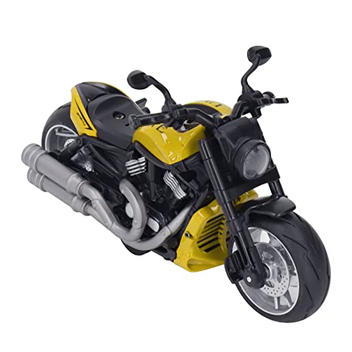 Retro Motorradspielzeug, Ziehen Sie Zurück Motorradspielzeug Modell Retrostil Stark Durable Frontlicht für Erwachsene (Gelb) von Tnfeeon