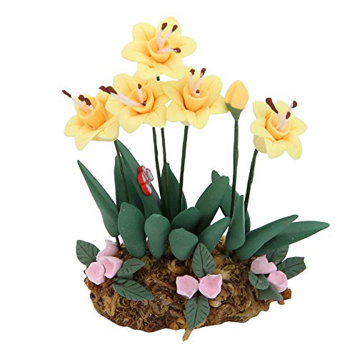 Tnfeeon 1:12 Mini Puppenhaus Harz Blume Blumentopf Puppenhaus Ornamente Gartenszene Bonsai Blumen Puppenhaus Zubehör von Tnfeeon