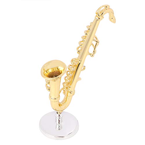 Tnfeeon 1:12 Puppenhaus Saxophon Miniatur Musikinstrument Legierung Biegen Messing Modell Spielzeug Zimmer Dekoration Zubehör von Tnfeeon