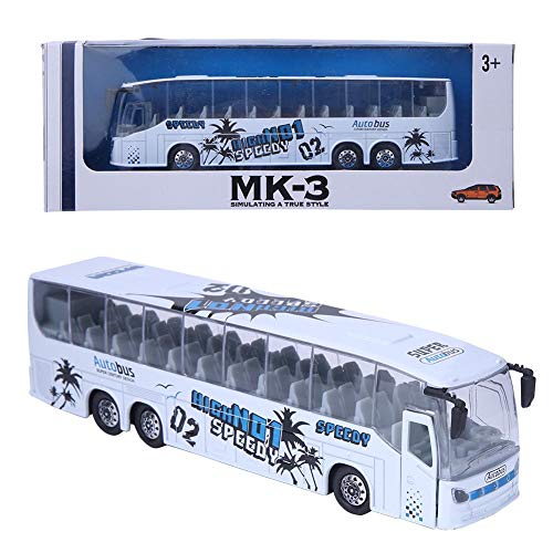 Tnfeeon 1:50 Simulation Pull-Back Alloy Bus Toy, Simuliertes Busfahrzeug aus Aluminiumdruckguss Modellspielzeug mit Unterhaltungsmusik für Kinder Kinder Jungen Mädchen(Weiß) von Tnfeeon