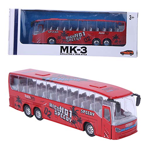 Tnfeeon 1:50 Simulation Pull-Back Alloy Bus Toy, Simuliertes Busfahrzeug aus Aluminiumdruckguss Modellspielzeug mit Unterhaltungsmusik für Kinder Kinder Jungen Mädchen(rot) von Tnfeeon