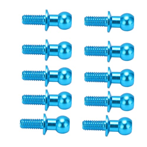 Tnfeeon 10 Stück Metall-Kugelkopf, Modellspielzeug, Automodell-Zubehör, Schraubverbindungsstange, Stoßdämpferende für TT01 TT02 RC-Auto (Blue) von Tnfeeon